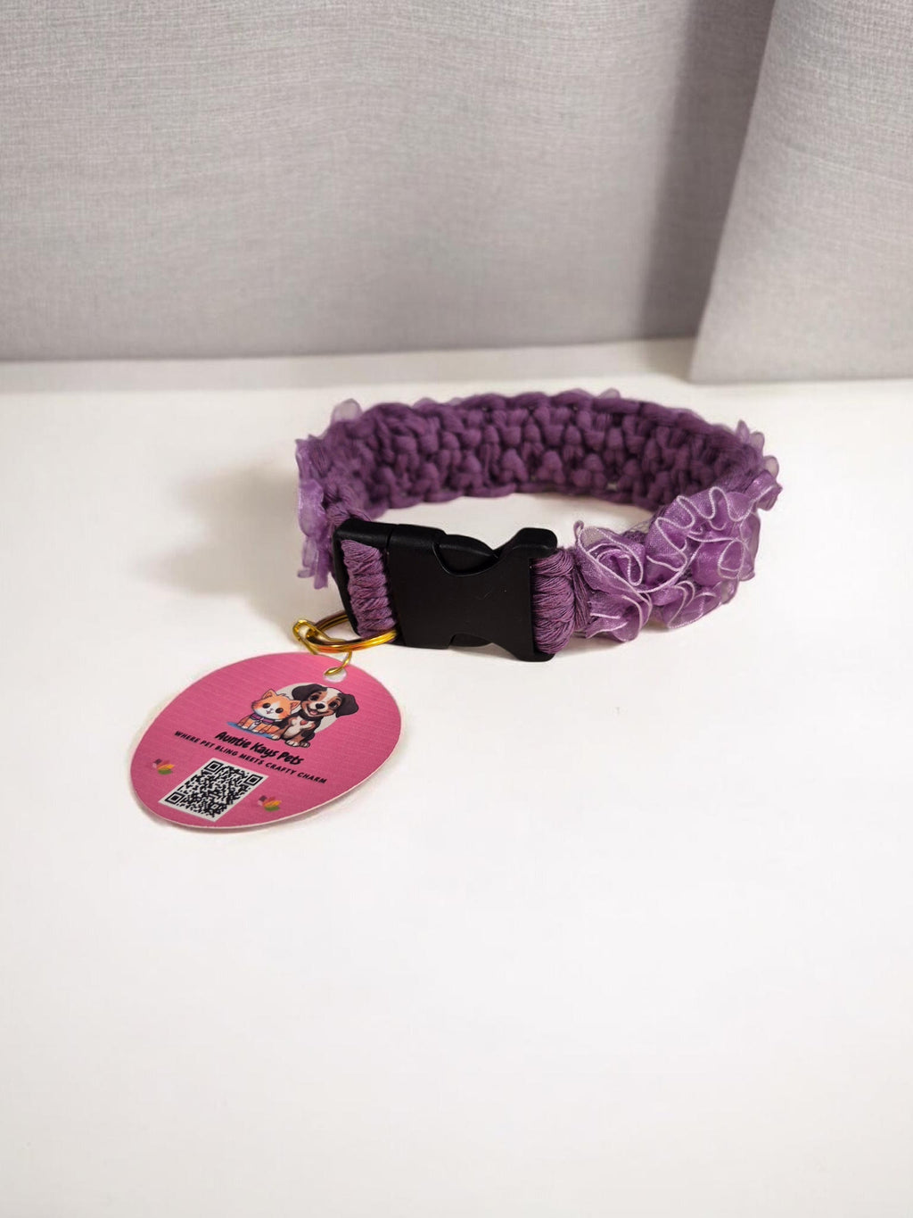 Macrame Dog Collar — Flower Pattern — Handmade Pet Collar for Dogs — Hamilton Ontario Canada