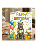 Cane Corso Birthday Card – Cute Dog Birthday Notecard, Blank Inside