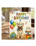 French Bulldog Birthday Card – Cute Dog Birthday Notecard, Blank Inside