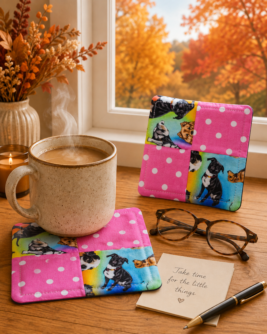 Playful Pups Patchwork Mug Rug Coaster