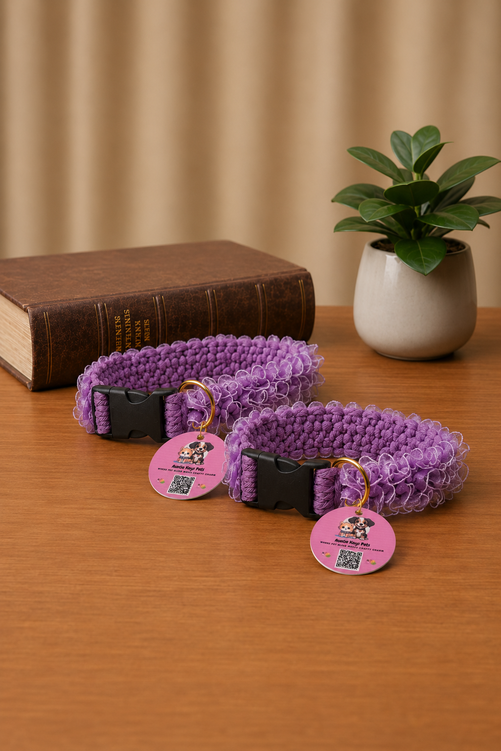 Macrame Dog Collar — Flower Pattern — Handmade Pet Collar for Dogs — Hamilton Ontario Canada