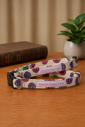 Handmade Dog Collar — Smiley Face | Adjustable Fabric Collar | Auntie Kays Pets Hamilton Ontario