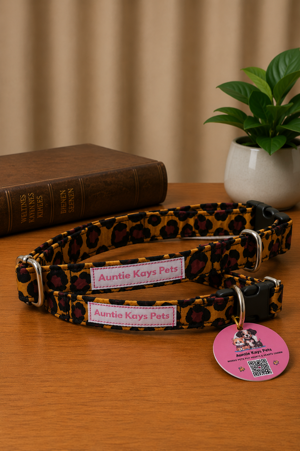 Fun fabric Print Adjustable Pet Fabric Collar - 13 to 21 inches