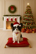 Papillon Christmas Notecard — Blank Inside Holiday Card for Dog Lovers