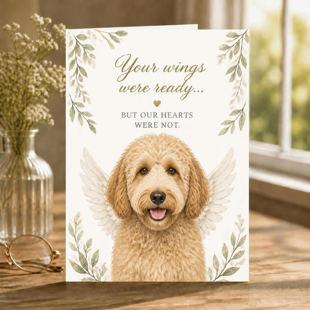 Black Lab Sympathy Notecard — Your Wings Were Ready But Our Hearts Were Not — Pet Loss Card — Dog Memorial Card