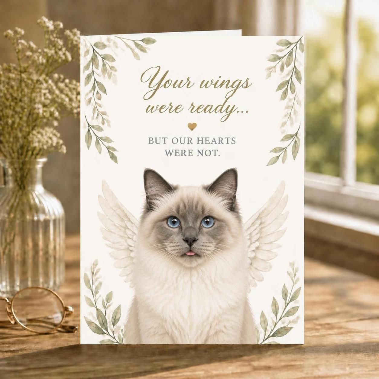Black Lab Sympathy Notecard — Your Wings Were Ready But Our Hearts Were Not — Pet Loss Card — Dog Memorial Card