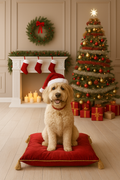 Goldendoodle Christmas Notecard — Blank Inside Holiday Card for Dog Lovers